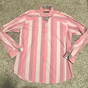 Bogosse Striped Long‎ Sleeve Button-Down Dress Shirt Professional Office Wear